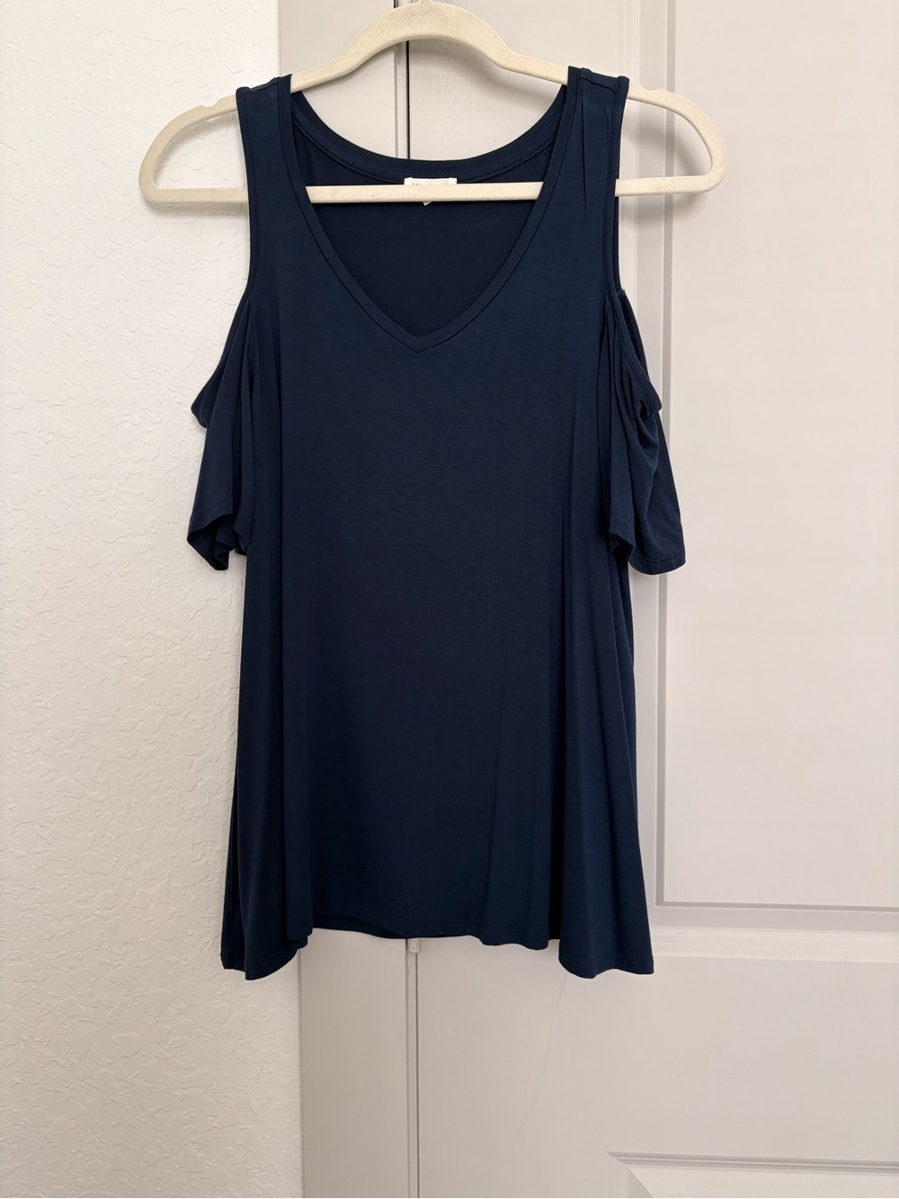 Westport Navy Cold-Shoulder V-Neck Tunic